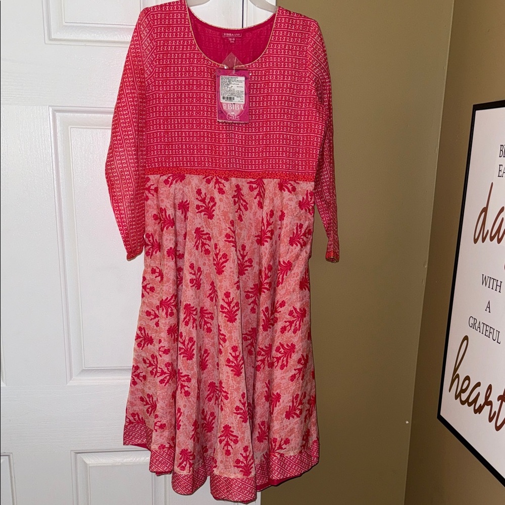 Pink Floral Kids Biba Girl Dress 12-13 years